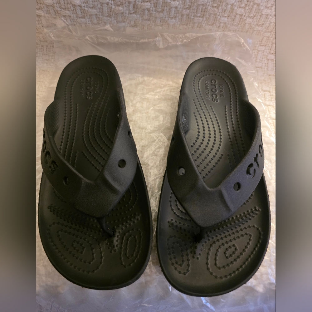 Black Crocs Flip Flops